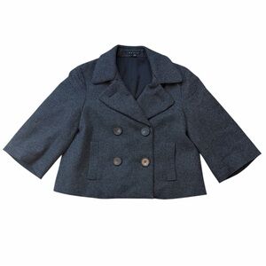 Theory Gray 3/4 Charcoal Puffer Pea Coat
